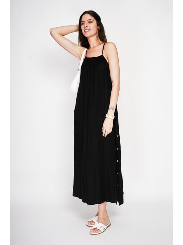 Le Jardin du Lin Leinen-Kleid in Schwarz