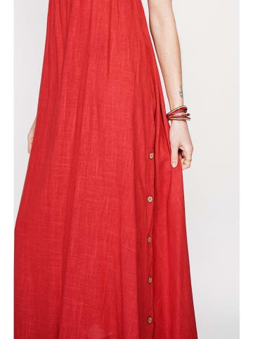 Le Jardin du Lin Leinen-Kleid in Rot
