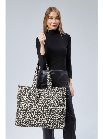 Lucky Bees Shopper in Creme/ Schwarz - (B)35 x (H)40 x (T)15 cm