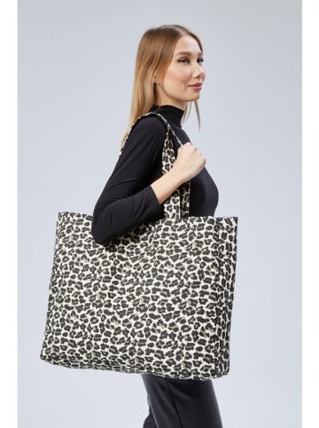 Lucky Bees Shopper in Creme/ Schwarz - (B)35 x (H)40 x (T)15 cm