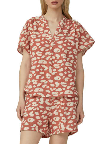 QS by S. Oliver Musselin-Bluse in Rot/ Beige