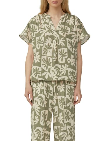 QS by S. Oliver Musselin-Bluse in Oliv/ Beige
