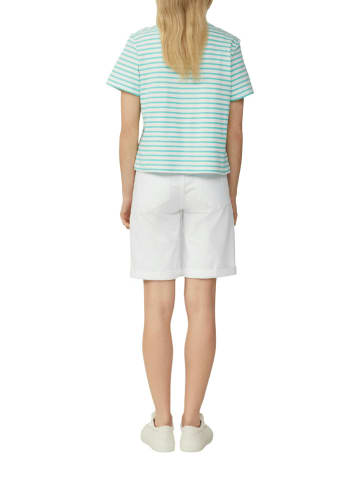 s.Oliver Shirt in Türkis/ Weiß