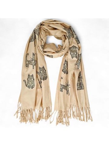 MENTHE À L'O Schal in Beige/ Schwarz - (L)170 x (B)85 cm