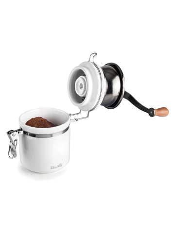Ibili Kaffeemühle in Weiß/ Silber/ Hellbraun - (H)18 cm