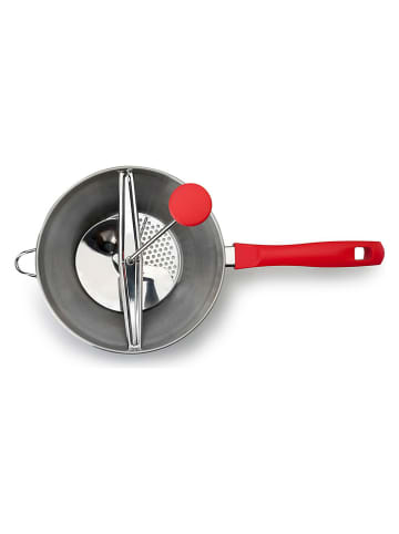 Ibili 4tlg. Set: Gemüsemühle-Set in Silber/ Rot - Ø 20cm