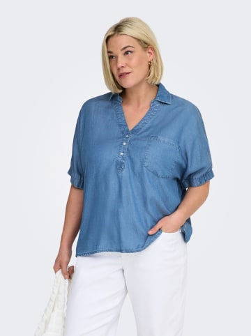 ONLY Carmakoma Jeansbluse in Blau