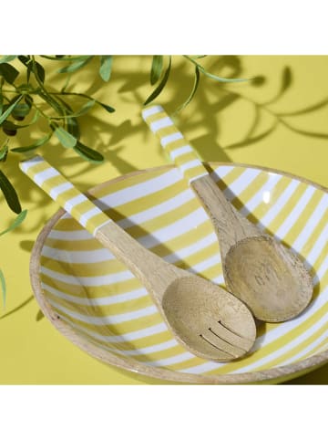 Summertime 2-delige set: saladebestek "Dolce Vita" bruin/geel