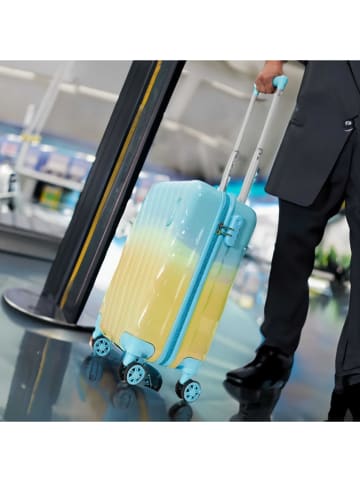 Summertime Hardcase-Trolley in Hellblau/ Gelb - (B)23 x (H)55 x (T)34 cm