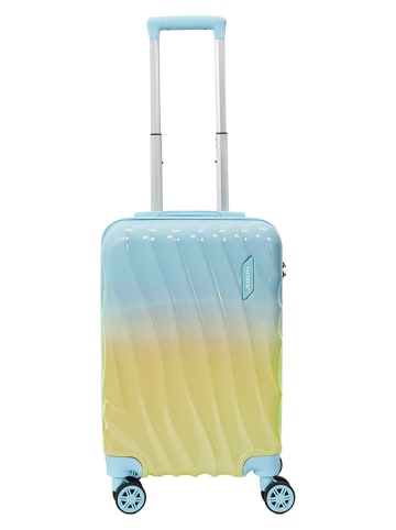 Summertime Hardcase-Trolley in Hellblau/ Gelb - (B)23 x (H)55 x (T)34 cm