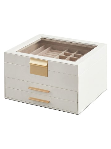 Songmics Sieradenkastje wit/beige - (B)23,1 x (H)13,5 x (D)20,3 cm