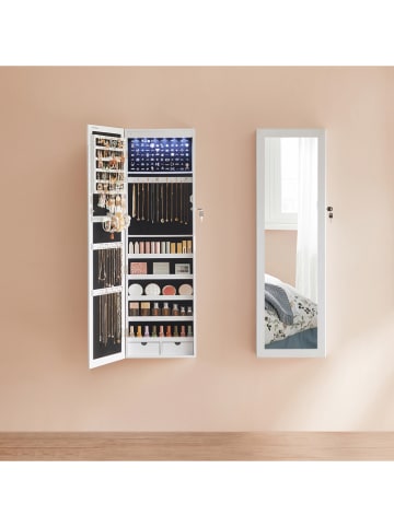 Songmics Szkatułka w kolorze białym na biżuterię - 37 x 120 x 10 cm