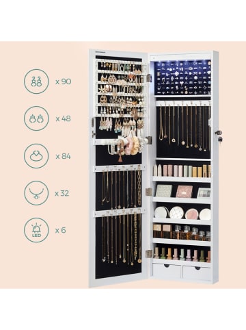 Songmics Sieradendoos wit - (B)37 x (H)120 x (D)10 cm