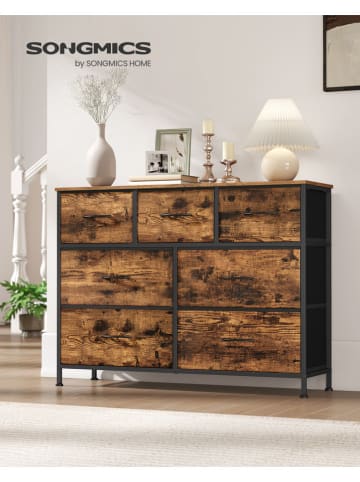 Songmics Ladekast bruin/zwart - (B)98,8 x (H)73,7 x (D)30 cm