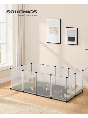 Songmics Freigehege in Weiß/ Schwarz - (B)143 x (H)46 x (T)73 cm