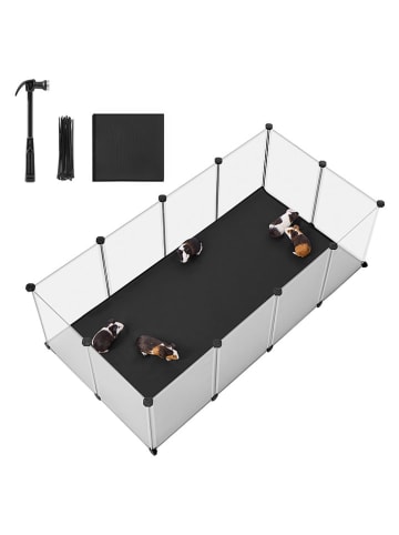 Songmics Freigehege in Weiß/ Schwarz - (B)143 x (H)46 x (T)73 cm