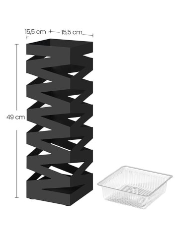 Songmics Stojak w kolorze czarnym na parasole - 15,5 x 49 x 15,5 cm