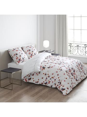 Cacharel Satin-Bettlaken ''Aurore'' in Weiß/ Rosa