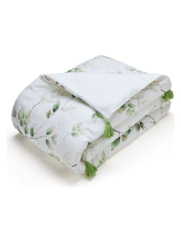 Cacharel Satin-Tagesdecke ''Petit bosquet'' in Weiß/ Grün