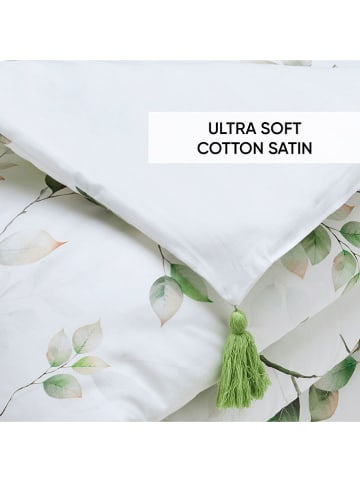 Cacharel Satin-Tagesdecke ''Petit bosquet'' in Weiß/ Grün