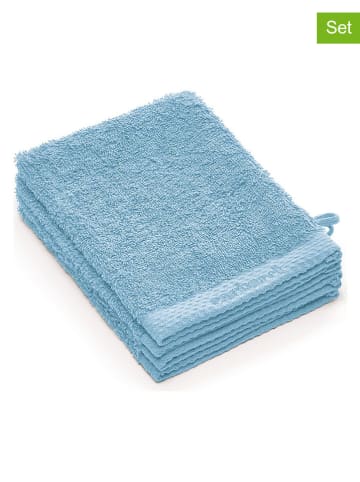 Cacharel 4er-Set: Waschhandschuhe in Hellblau