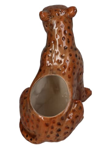 Kersten Blumentopf ''Leopard'' in Hellbraun - (B)16 x (H)18,5 x (T)11,2 cm