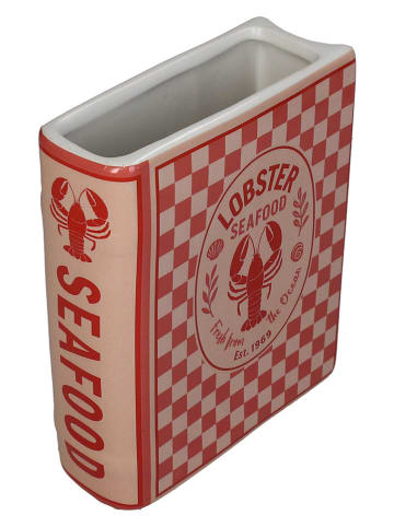 Kersten Vase ''Book Lobster'' in Rot - (B)15 x (H)18 x (T)5,5 cm