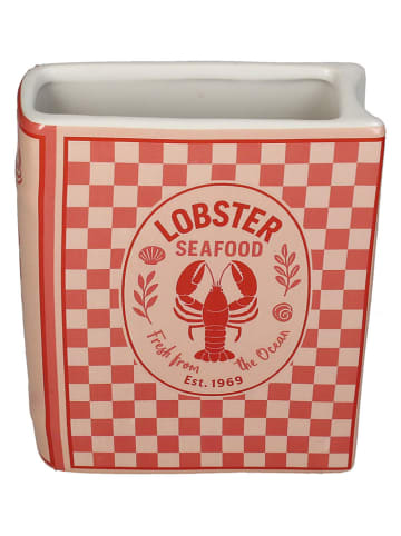 Kersten Wazon "Book Lobster" w kolorze czerwonym - 15 x 18 x 5,5 cm