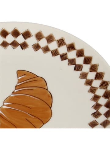 Kersten 2-delige set: ontbijtborden ''Croissant'' lichtbruin/crème - Ø 20,5 cm
