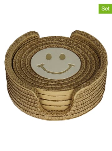 Kersten 4-delige set: onderzetters ''Smiley'' beige - Ø 11,5 cm