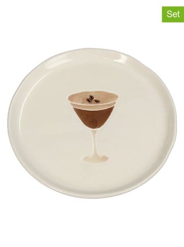 Kersten 2-delige set: broodborden ''Espresso Martini'' crème/bruin - Ø 13,5 cm