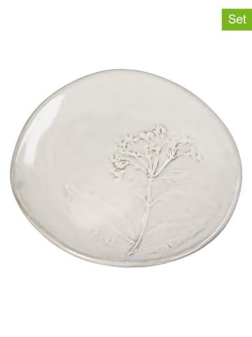 Kersten 2er-Set: Brotteller ''Field Flower'' in Weiß - (B)14 x (H)1,5 x (T)13,5 cm