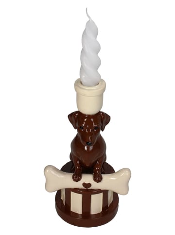 Kersten Świecznik "Dachshund" w kolorze brązowym - 11,5 x 21,5 x 10,5 cm