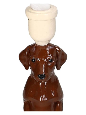 Kersten Świecznik "Dachshund" w kolorze brązowym - wys. 29,5 x Ø 11,5 cm