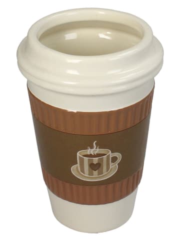 Kersten Bloempot ''Coffee Cup'' crème/bruin - (H)16,5 x Ø 11 cm