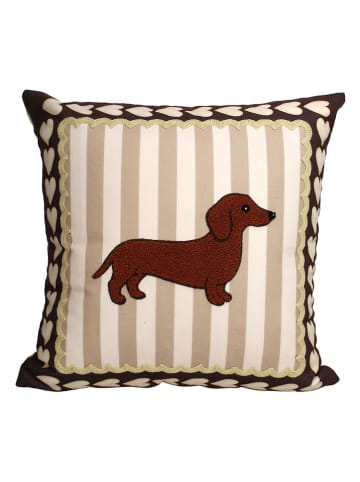 Kersten Poduszka "Dachshund" w kolorze beżowo-jasnobrązowym - 45 x 45 cm