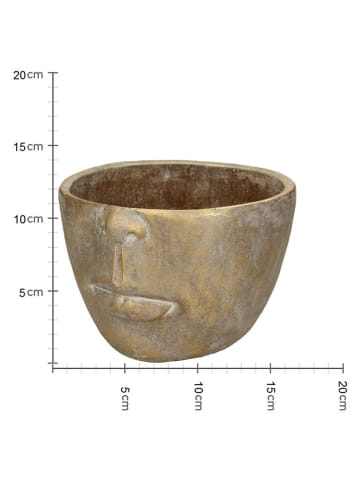 Kersten Doniczka "Face" w kolorze złotym - wys. 14 x Ø 23 cm
