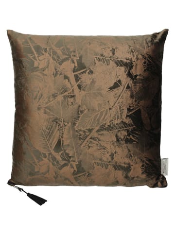 Kersten Kussen ''Leaves'' zwart/lichtbruin - (L)45 x (B)45 cm