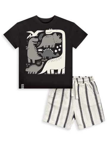 Denokids 2-delige outfit zwart/crème