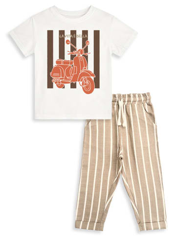Denokids 2-delige outfit crème/beige
