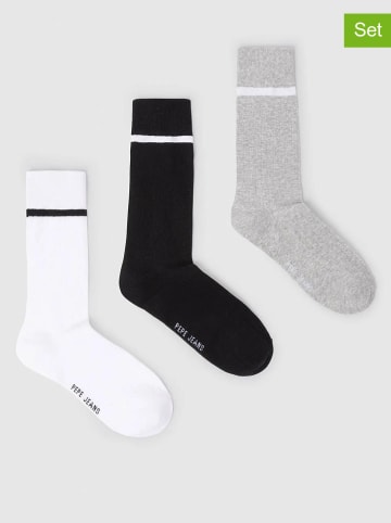 Pepe Jeans 3er-Set: Socken in Weiß/ Schwarz/ Grau