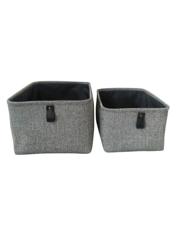 Ornami Aufbewahrungskorb ''Justin'' in Grau - (B)36 x (H)18 x (T)26 cm