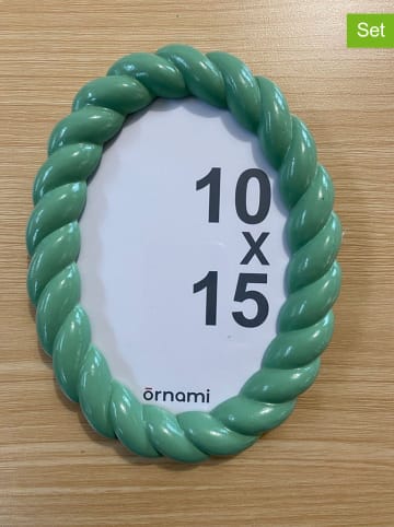 Ornami Ramki (2 szt.) w kolorze zielonym na zdjęcia - 18 x 14,5 cm