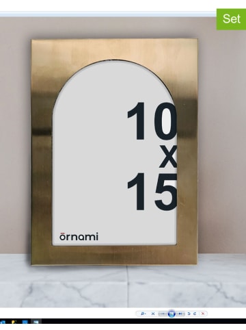 Ornami Ramki (2 szt.) w kolorze złotym na zdjęcia - 18,2 x 13,2 cm