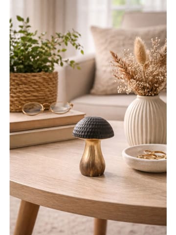 Ornami Dekofigur ''Mushroom'' in Schwarz/ Gold - (H)17 x Ø 12 cm