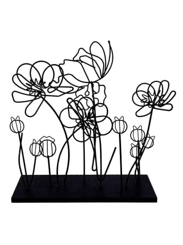 Ornami Dekoobjekt ''Flower'' in Schwarz - (B)29 x (H)29 x (T)8 cm