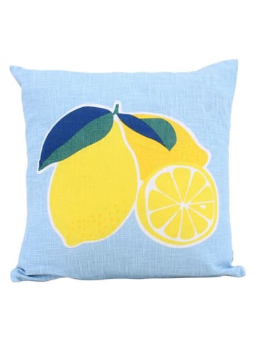 Ornami Poduszka outdoorowa "Yuzu" w kolorze błękitno-żółtym - 40 x 40 cm