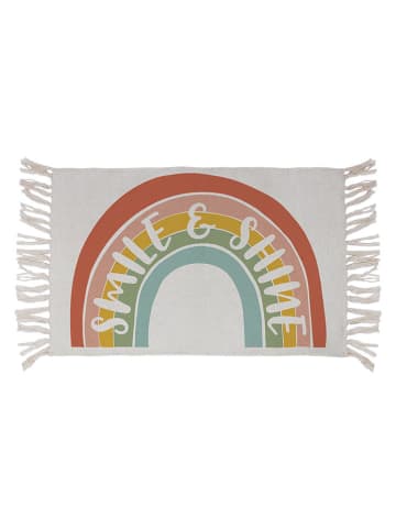 Ornami Baumwoll-Teppich ''Flavie'' in Weiß/ Bunt - (L)90 x (B)60 cm