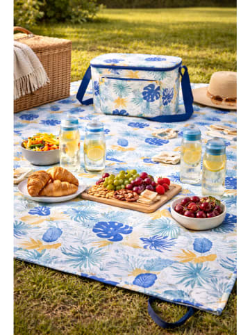 Ornami Koc piknikowy w kolorze niebieskim - 140 x 140 cm