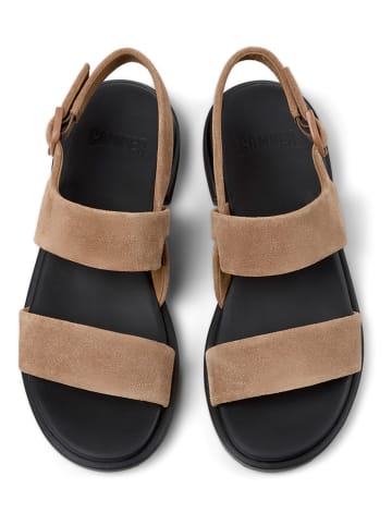 Camper Leder-Sandalen in Hellbraun